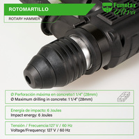 Perceuse à percussion électrique à moteur CC haute performance Fumetax, énergie d'impact de 6 J, diamètre de perçage maximal de 11/4 (28 mm), ensemble d'outils électriques
