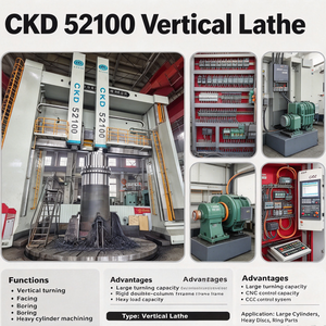 แกนหมุนแรงบิดสูง <span class=keywords><strong>Jiayou</strong></span> CKD52100 เครื่อง CNC แบบสองเสา VTL สำหรับงานกลึงหยาบและกลึงละเอียดบนจานล้อเครนขนาดใหญ่ - Product Image 6