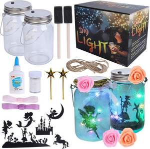 女の子と男の子のための妖精ランタンクラフトキット、妖精ガーデンキット、子供向けDIY妖精ジャー常夜灯クラフト - Product Image 4