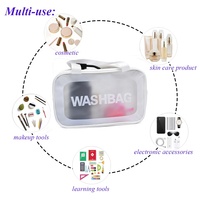 Sac de salle de bain de lavage de toilettes en PVC PU imprimé de logo personnalisé avec poignée rangement portable de voyage trousses fourre-tout d'articles de toilette