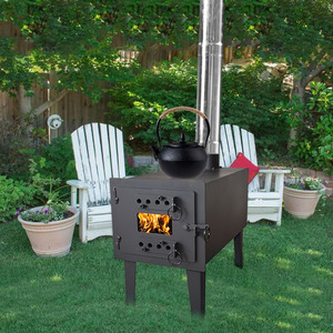 Réchaud de Camping Portable, <span class=keywords><strong>Mini</strong></span> <span class=keywords><strong>poêle</strong></span> <span class=keywords><strong>à</strong></span> <span class=keywords><strong>bois</strong></span> <span class=keywords><strong>en</strong></span> <span class=keywords><strong>fonte</strong></span> d'extérieur avec cheminées - Product Image 2