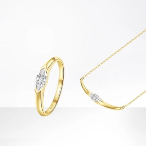 Collana di Diamanti Aimgal Certificata NGTC, Stile <span class=keywords><strong>Old</strong></span> Money, Diamante Coltivato 0.3ct, Oro Massiccio AU750 18K, Taglio a Occhio di Cavallo, Gioiello di Lusso - Product Image 2