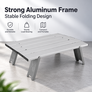 Portable Folding Aluminum Camping <b>Table</b> Ultra Light <b>Outdoor</b> Picnic Ground for Hiking Beach Tea Break - Product Image 4