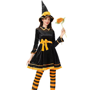 Costume <span class=keywords><strong>d</strong></span>'Halloween, <span class=keywords><strong>déguisement</strong></span> amusant de sorcière citrouille pour femme adulte, <span class=keywords><strong>robe</strong></span> de scène pour performance - Product Image 1