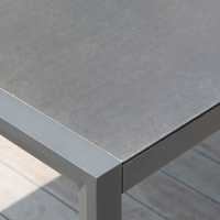 Table à manger d'extérieur moderne OSMEN Grawford, en céramique et verre, avec structure en aluminium, rectangulaire, pour patio, balcon, cour, meubles de jardin