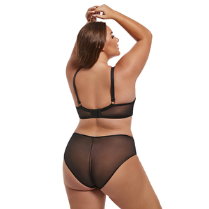 ชุดชั้นในบราลูกไม้ปักลายฉลุบางเฉียบ ปรับได้ ใส่ได้ทุกวัน ช่วยยกกระชับทรง พร้อมกางเกงในไซส์ใหญ่ - Product Image 3