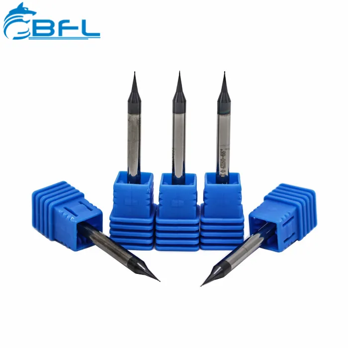 BFL Tungsten Carbide Micro Endmill untuk Perak Mini Flat End Mill 4 Flute Milling Cutter Alat Pemotong