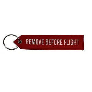 Вышитые брелки для ключей от производителя, изготовленные на заказ брелки для ключей с вышивкой логотипа для самолета, удаление перед полетом