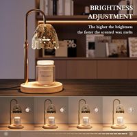 Lampe chauffe-bougie en verre, lumière d'ambiance, avec minuterie, intensité réglable, hauteur ajustable, 2 ampoules pour bougies en pot, anniversaire, ouverture de maison