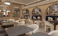 Ensemble de table et de chaises de salle à manger en bois moderne pour restaurant, café, hôtel ou appartement