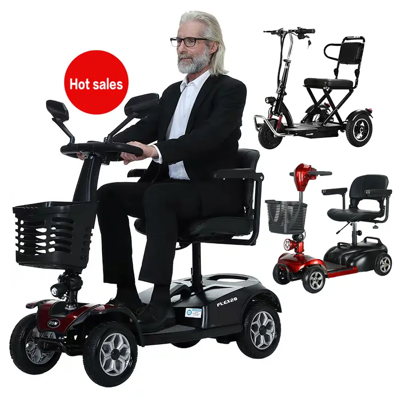 foldable mobility scooters electric 4 wheel mobility scooter elderly 4 wheel electric elektrikli scooter for disabled elderly