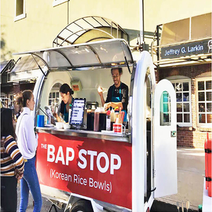 <span class=keywords><strong>Remorque</strong></span> ronde mobile de cuisine de camion de voie de nourriture de barbecue pour des chariots de café de camion de Tacos de restauration rapide de rue - Product Image 5