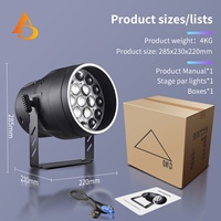 AICPOSE 19X15W RGBW 4-en-1 LED Zoom Par Can Projecteur de Scène pour Discothèque, Théâtre, Mariage, DMX512