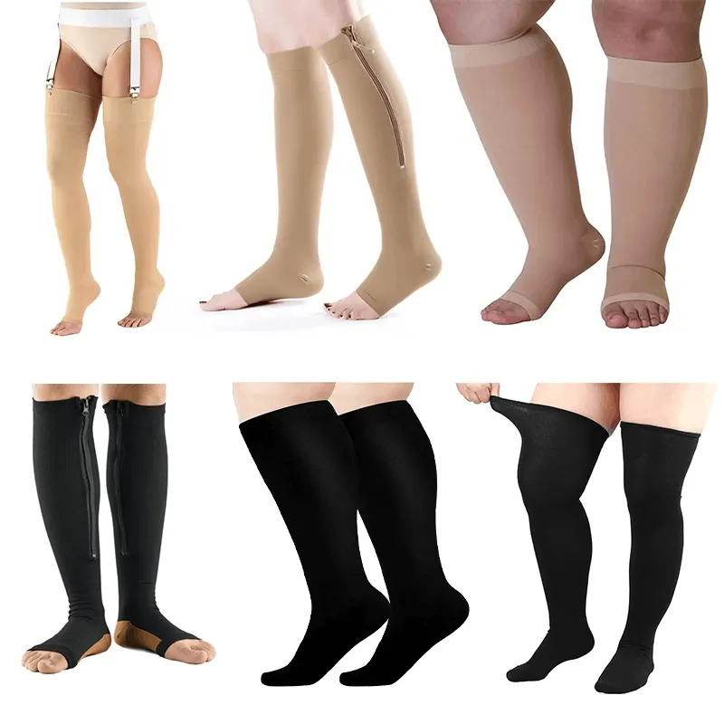 Chaussettes de grande taille Classe médicale varices Bas de compression du genou