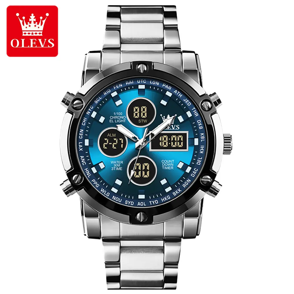 OLEVS1106卸売価格Led防水電子時計デジタルメンズ腕時計卸売