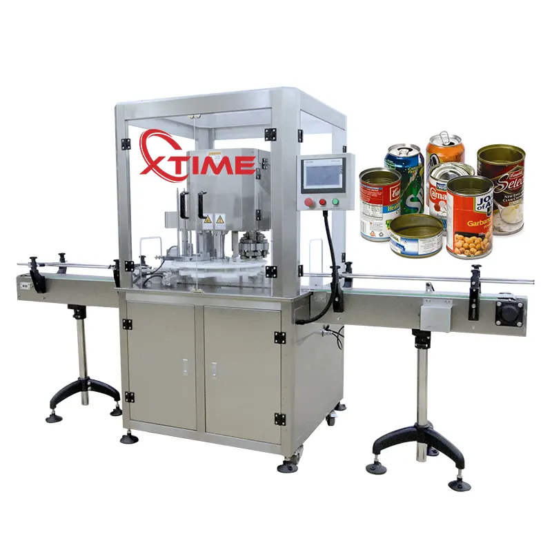 Fully automatic aluminium can round packaging sealing machine can seamer machine