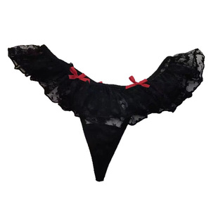 Culotte string japonaise style doux et féminin, à volants en dentelle, taille basse, séduisante et irrésistible. - Product Image 5