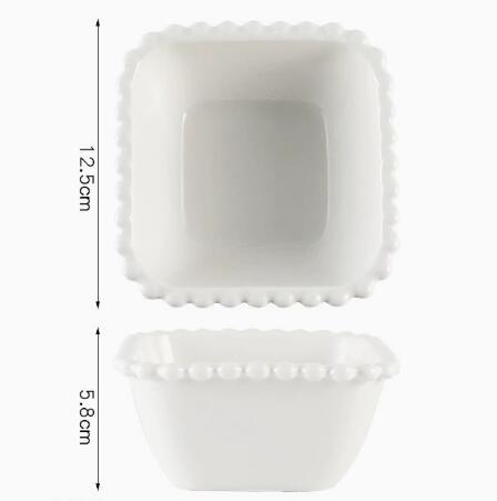 White 5inch square bowl