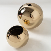 Sphère décorative en laiton filé sur mesure, polie miroir, boule métallique de luxe pour la décoration intérieure, OEM