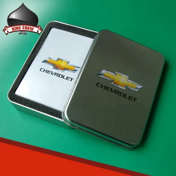 Custom Design Metal Can Tin Box para jogar Card case Printing Bridge Poker Tamanho EUA Saudi Kuwait Paper Plastic Poker Cards