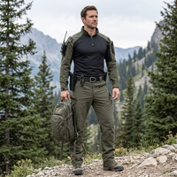 Ensemble d'entraînement Frog Style pour hommes, uniforme tactique à manches longues, tricoté 100% polyester, séchage rapide, commande en gros pour l'extérieur
