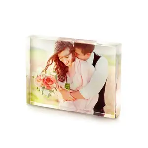 Hoge Clear Solid Plexiglas Acryl Blok, Custom Foto Art Uv Print Acryl