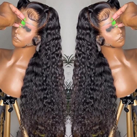 Perruque brésilienne en Cheveux humains 13x6 HD en Gros, Ondulée profonde 13*4 HD pour Dentelle frontale suisse Transparente pour Femmes noires
