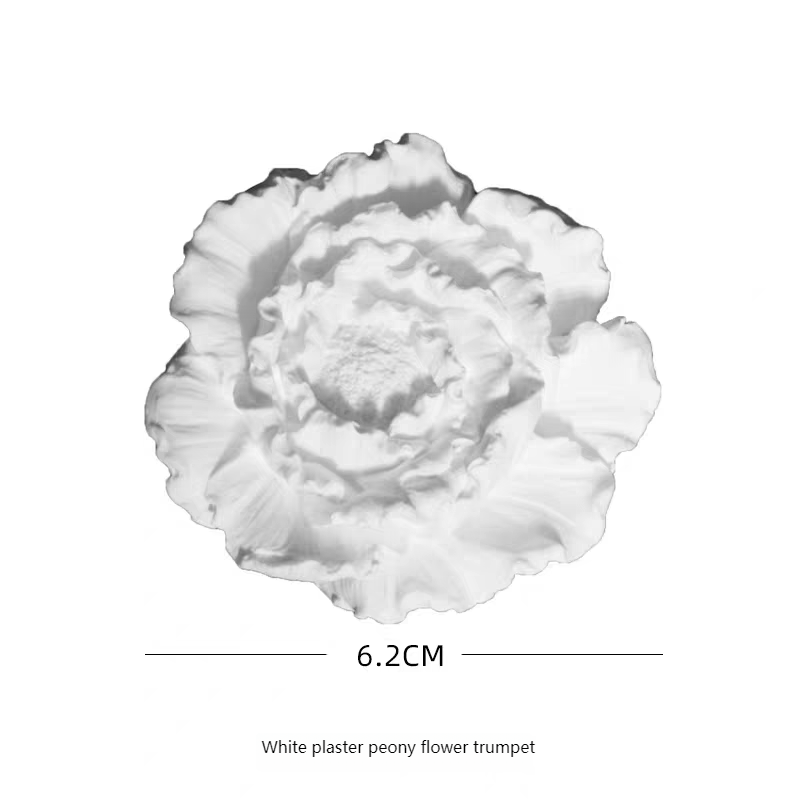 White plaster peony flower trumpet