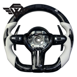 Volante Deportivo Superior Personalizado para Automóvil, de Fibra de Carbono Forjada Real, Compatible con <span class=keywords><strong>BMW</strong></span> M3 M6 F20 G38 E90 <span class=keywords><strong>320</strong></span> Upgrade - Product Image 1