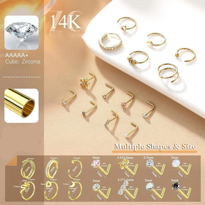 Bông tai nam mạ vàng 14K kiểu dáng đầu lâu, thiết kế dây chắc chắn, phong cách đường phố, trang sức khuyên tai vàng 14K - Product Image 3