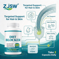 Capsules Antioxydantes Bloqueurs de DHT pour la Croissance Capillaire et la Chute des Cheveux, à Base de Plantes, 500mg, Santé de la Peau, Vitamine C, Complément Alimentaire, Prix Usine