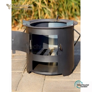 Portable Wood Burning <b>Stove</b> Aluminum Outdoor Camping Cooking <b>Stove</b> with Foldable Legs and Firewood Holder - Product Image 5