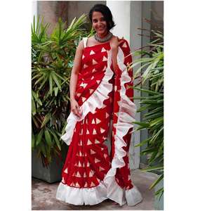 Las mujeres indias de último diseño usan Sari de trabajo de piedra pesada con hermosa blusa precio al por mayor en Alphanumero Corporation ApparelGarment - Product Image 1