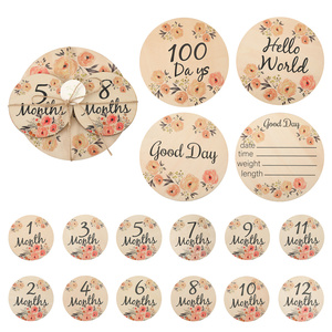 Individuelle Baby-Meilenstein-Karten, Baby-Meilenstein-Scheiben, Holz-Meilenstein-Marker, Kinderzimmer-Deko, Monatliche Marker, Andenken-Geschenkset - Product Image 1