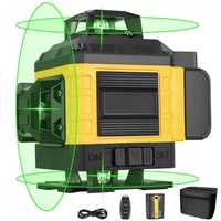 Niveau laser vert auto-nivelant de qualité industrielle 360° avec batterie au lithium pour la construction et la pose d'images, 12 lignes