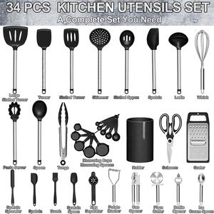 Juego de 44 Utensilios de Cocina de Silicona, Utensilios de Cocina de Acero Inoxidable, Accesorios para Cocina - Product Image 6
