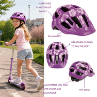 Casque pour enfants en PC avec 14 aérations, respirant, pour vélo, skateboard, trottinette, cyclisme et sports de plein air