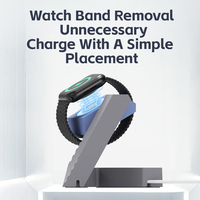 SIKAI Desk Setup Charger Stand Holder untuk Apple Watch Seri 11/10/9/8/7/6/5/4/3/2/SE Ultra/Ultra 2 Pengatur Kabel Terintegrasi