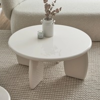 Table d'appoint en bois pour salon, design élégant en arc blanc, table de canapé moderne, 2026