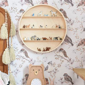 Étagère murale suspendue moderne en bois massif à quatre niveaux personnalisée, durable, pour la chambre d'enfant, le salon, étagère de présentation multi-niveaux - Product Image 3