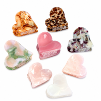 Newyeah Vente en gros de pinces à cheveux en acétate de cellulose en forme de mini cœur de 2,5 cm avec logo personnalisé, accessoires mignons pour cheveux pour femmes et filles