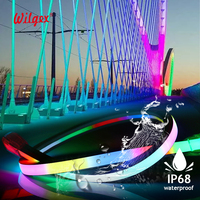Luces LED de Neón Flexibles para Hoteles y Parques Temáticos, 24V WS2811 RGBIC Pixel Programables, Tiras de Luces para Exteriores