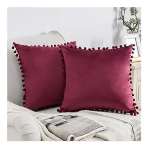 Top selling Nordic style color matching Swan pommel lace pillow cover hair ball cushion shell