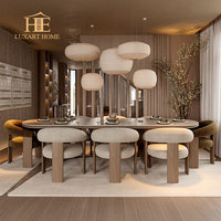 Ensemble de table et de chaises de salle à manger en bois de style nordique, mobilier de restaurant pour hôtel