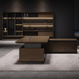 Escritorio de presidente ejecutivo de madera maciza moderno de lujo de gama alta Juego de escritorio de oficina simple de muebles de madera de alta calidad - Product Image 4