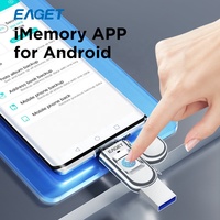 EAGET FU68 U Disk Flash Drive Enkripsi Sidik Jari 64gb USB Stick Penyimpanan Flash USB Tipe-c & usb3.0