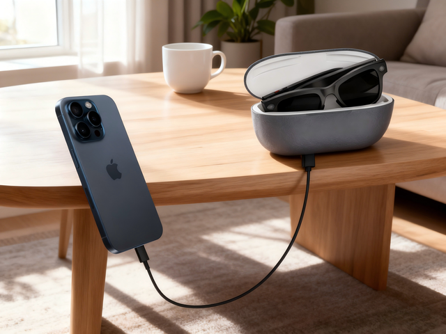Advanced Technology 800W pixel Reversible-charging case Smart Glasses Wi-Fi Image Viewing and Object Recognition Translation