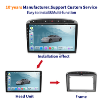 Cadre de navigation Meihua 9 pouces lecteur vidéo GPS Android universel pour Peugeot 408 2010-2012 avec faisceau de câblage 16 broches