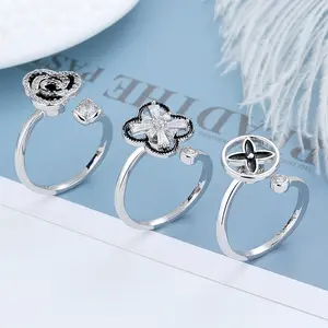 Amazon's Best-selling Rotating Ring Set Adjustable Rose Rotating Lucky Grass Bracelet Pressure Resistant Ring