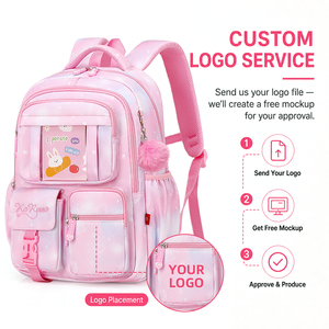 <span class=keywords><strong>Mochila</strong></span> Escolar Impermeable Personalizada para Niñas, con Soporte Ergonómico para la Espalda y Múltiples Compartimentos, para Grados 1-6, Superventas - Product Image 2